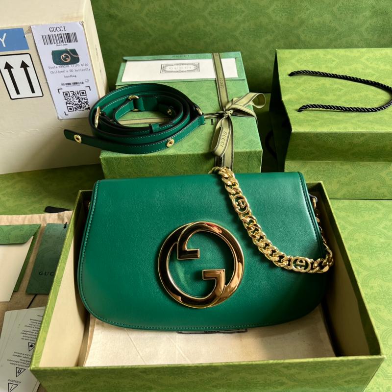 Gucci Chain Shoulder Bag 699268 Full Skin Green